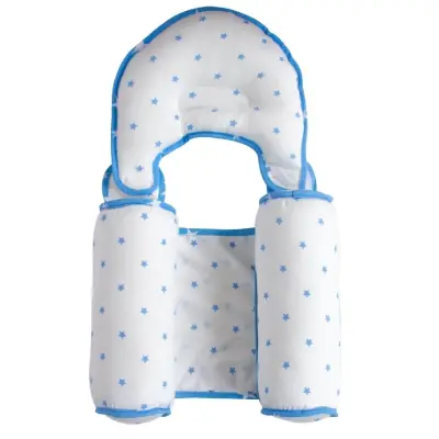 Sevi Bebe Kafa Şekillendirici Yastık & Yan Yatış Yastığı Mavi Yıldız 