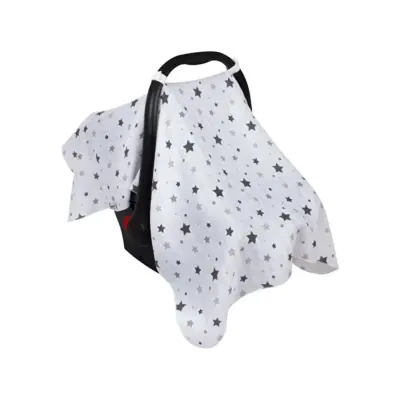 Sevi Bebe Müslin Ana Kucağı Örtüsü Yıldız Yağmuru Gri - 2