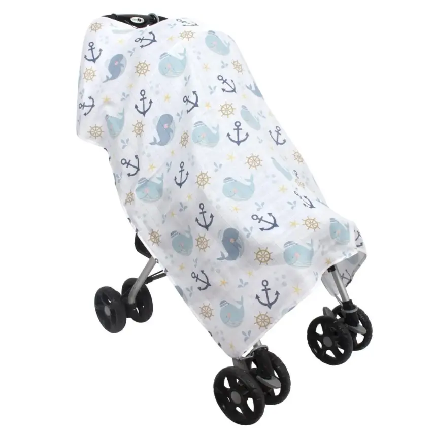 Sevi Bebe Müslin Bebek Arabası Örtüsü Balık - 3