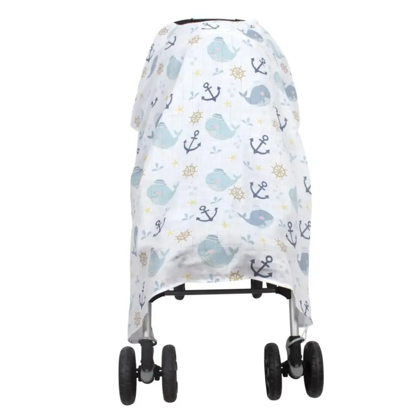 Sevi Bebe Müslin Bebek Arabası Örtüsü Balık - 1