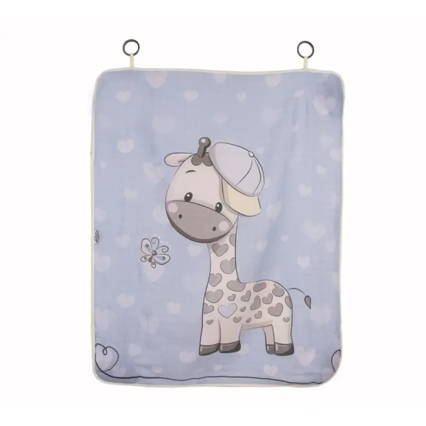 Sevi Bebe Müslin Bebek Arabası Örtüsü Pano Baskılı Zürafa - 2