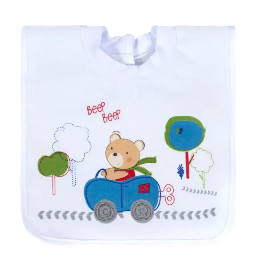 Sevi Bebe Yapışkanlı Havlu Mama Önlüğü Arabalı Ayı - 1