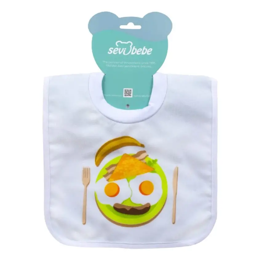 Sevi Bebe Yapışkanlı Havlu Mama Önlüğü Yemek Tabağı - 2