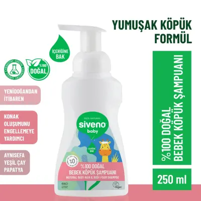 Siveno %100 Doğal Bebek Köpük Şampuanı 250 ml - 6