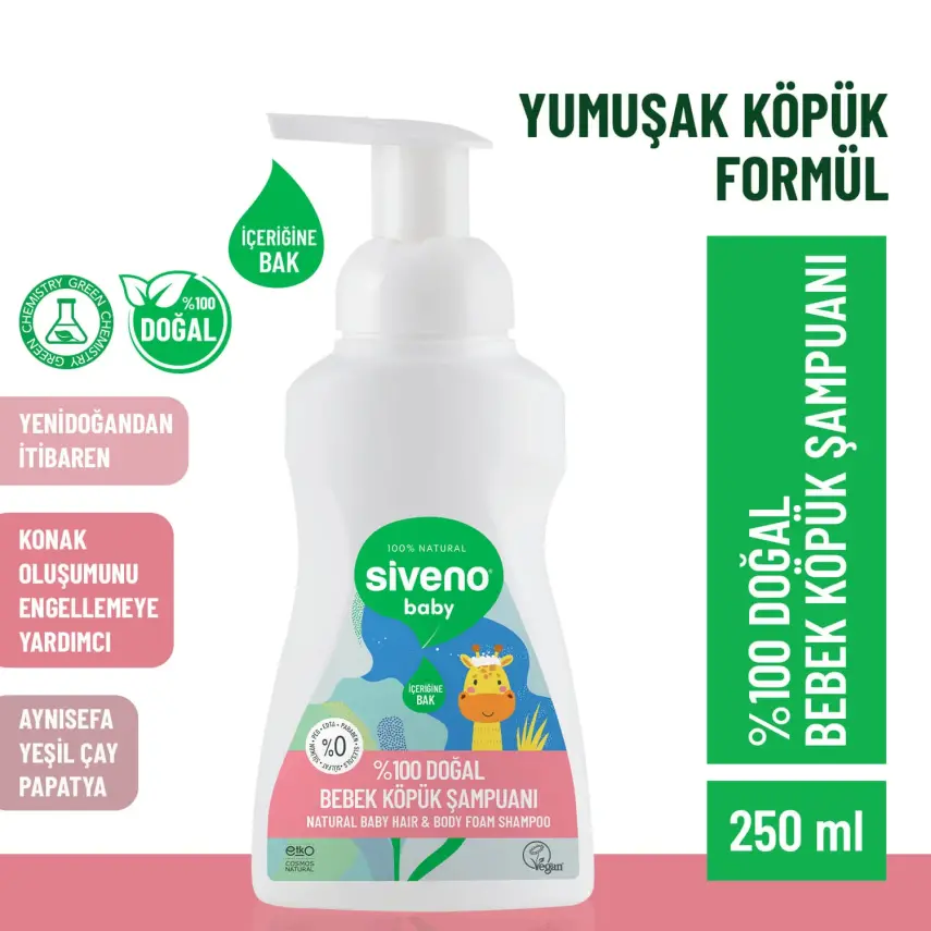 Siveno %100 Doğal Bebek Köpük Şampuanı 250 ml - 6