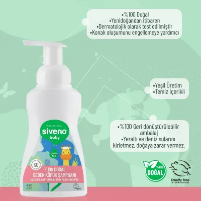 Siveno %100 Doğal Bebek Köpük Şampuanı 250 ml - 5