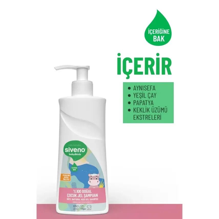 Siveno %100 Doğal Çocuk Jel Şampuanı 325 ml - 7