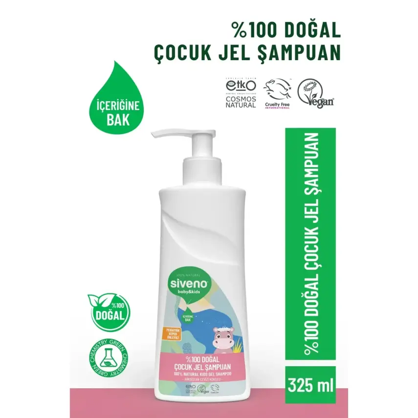 Siveno %100 Doğal Çocuk Jel Şampuanı 325 ml - 6