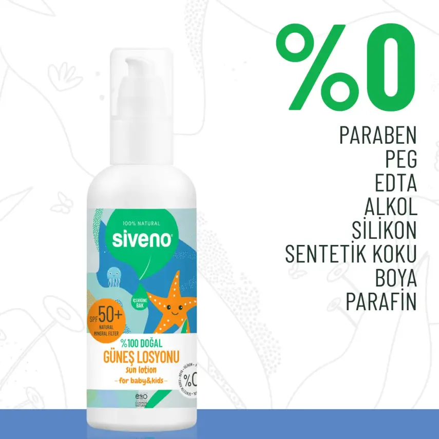 Siveno %100 Doğal Çocuklar İçin Güneş Losyonu 100 ml - 9