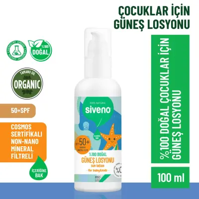 Siveno %100 Doğal Çocuklar İçin Güneş Losyonu 100 ml - 2