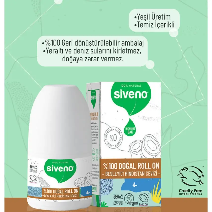 Siveno %100 Doğal Roll-On Besleyici Hindistan Cevizi 50 ml  - 4