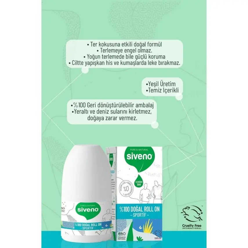Siveno %100 Doğal Roll-On Sportive 50 ml  - 12