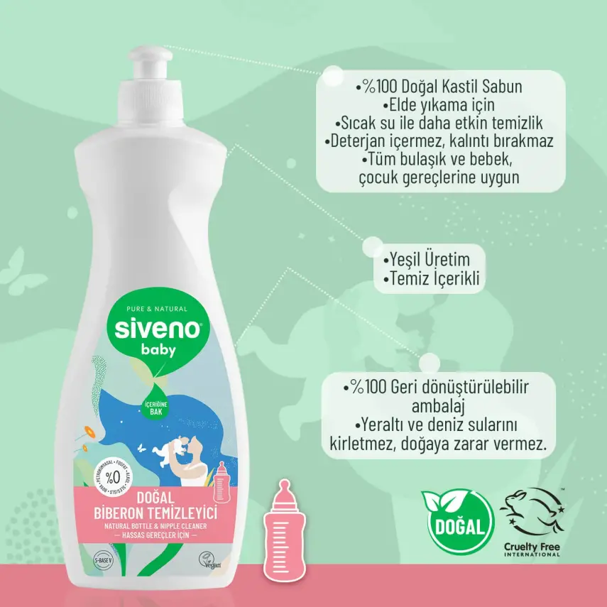 Siveno Doğal Biberon ve Emzik Temizleyici 500 ml - 8