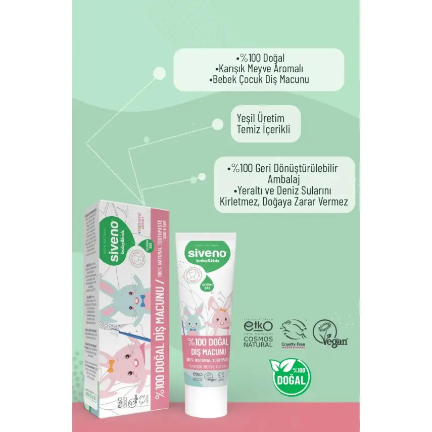 Siveno Doğal Diş Macunu Baby&Kids 50ml  - 8