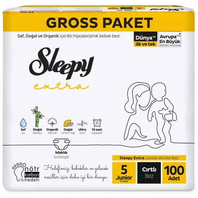 Sleepy Bebek Bezi 5 Beden Junior 11-18 Kg 100lü Ekstra Gross Paket - 2