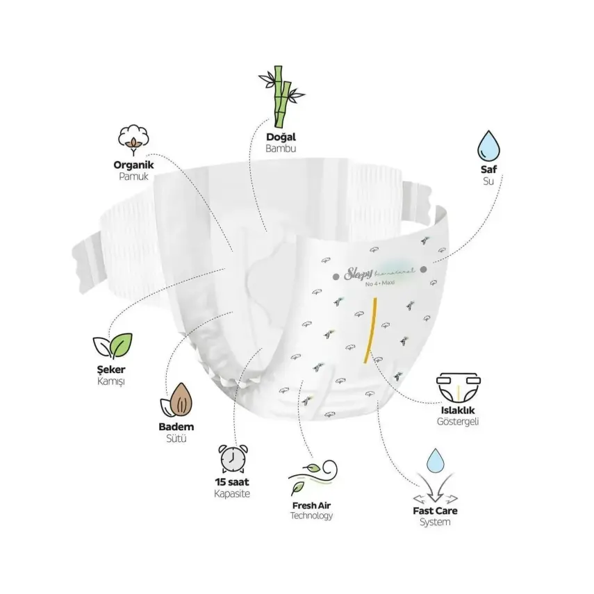 Sleepy Bebek Bezi Bio Natural 7 Numara XXL 100lü Gross Paket - 6
