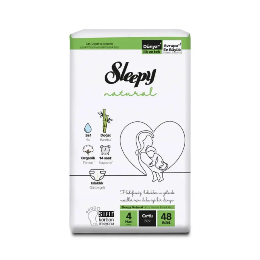 Sleepy Bebek Bezi Natural 4 Beden Maxi 7-14 Kg 48li Jumbo Paket - 1