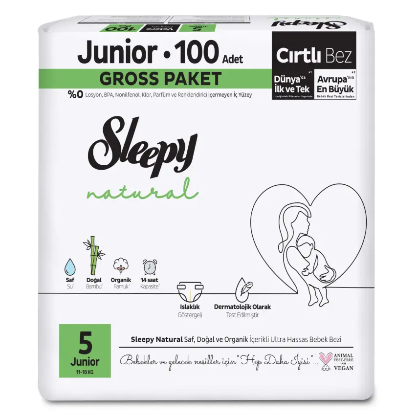 Sleepy Bebek Bezi Natural 5 Numara Junior 100lü Gross Paket - 1