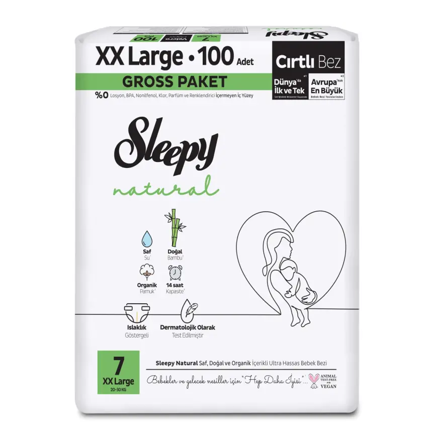 Sleepy Bebek Bezi Natural 7 Numara XXL 100lü Gross Paket - 1