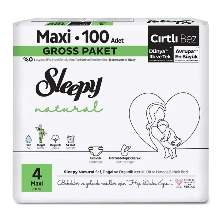 Sleepy Bebek Bezi Natural Maxi 4 Numara 100lü Ultra Fırsat Paket - 1