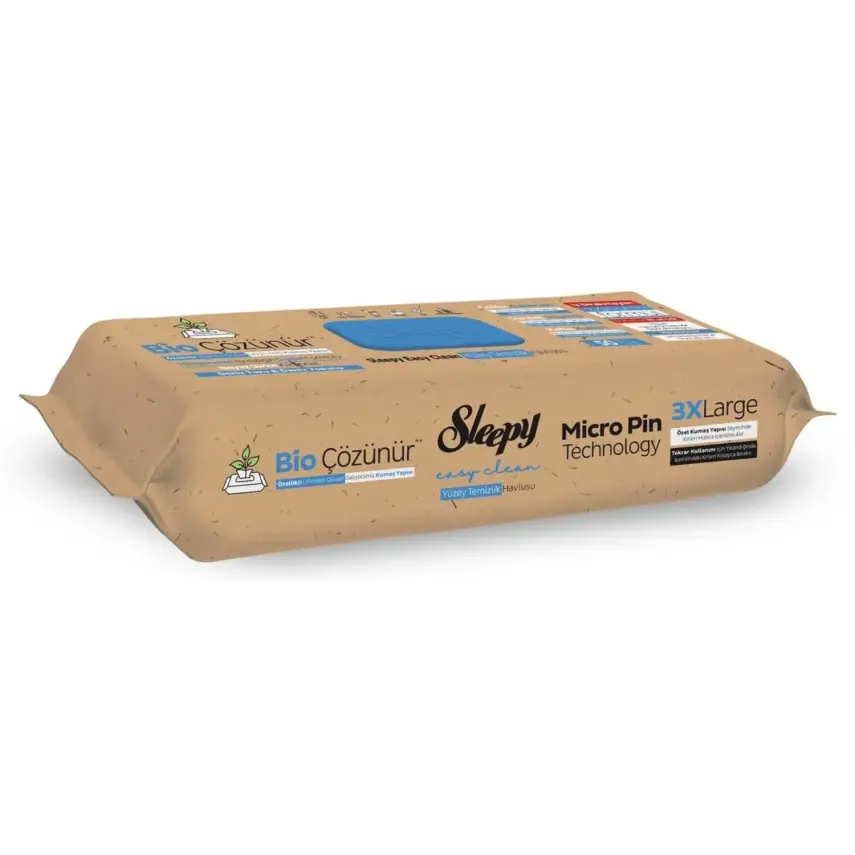 Sleepy Bio Çözünür Yüzey Temizlik Havlusu Deniz Tuzu Ve Deniz Yosunu 50li - 2