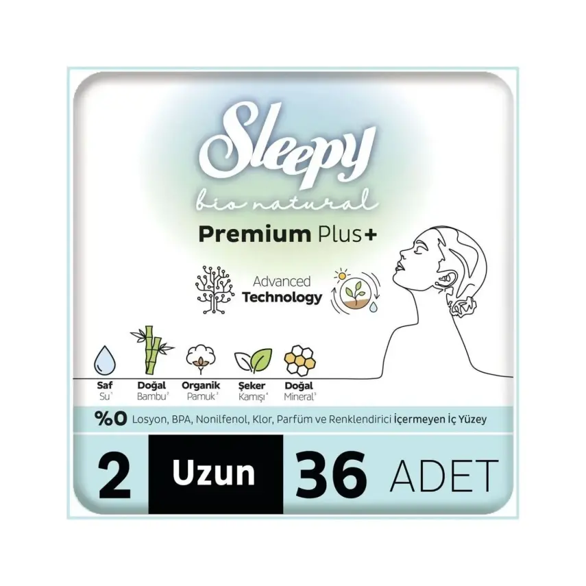 Sleepy Bio Natural Hijyenik Ped Uzun Mega Paket 36 Adet - 1