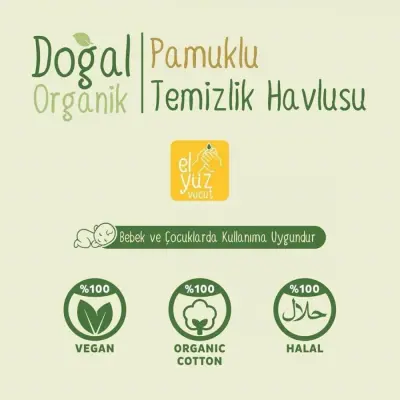 Sleepy Doğal Organik Pamuklu Temizlik Havlusu 50li - 2