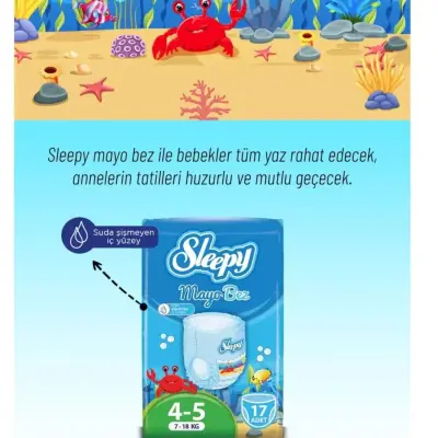 Sleepy Mayo Külot Bebek Bezi 5 Beden Junior 7 - 18 kg 17li - 6