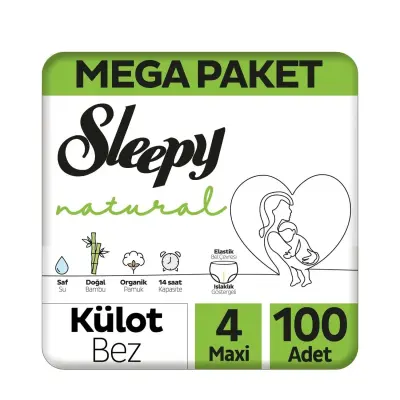 Sleepy Natural Bebek Külot Bezi  Maxi 100lü Gross Paket - 4