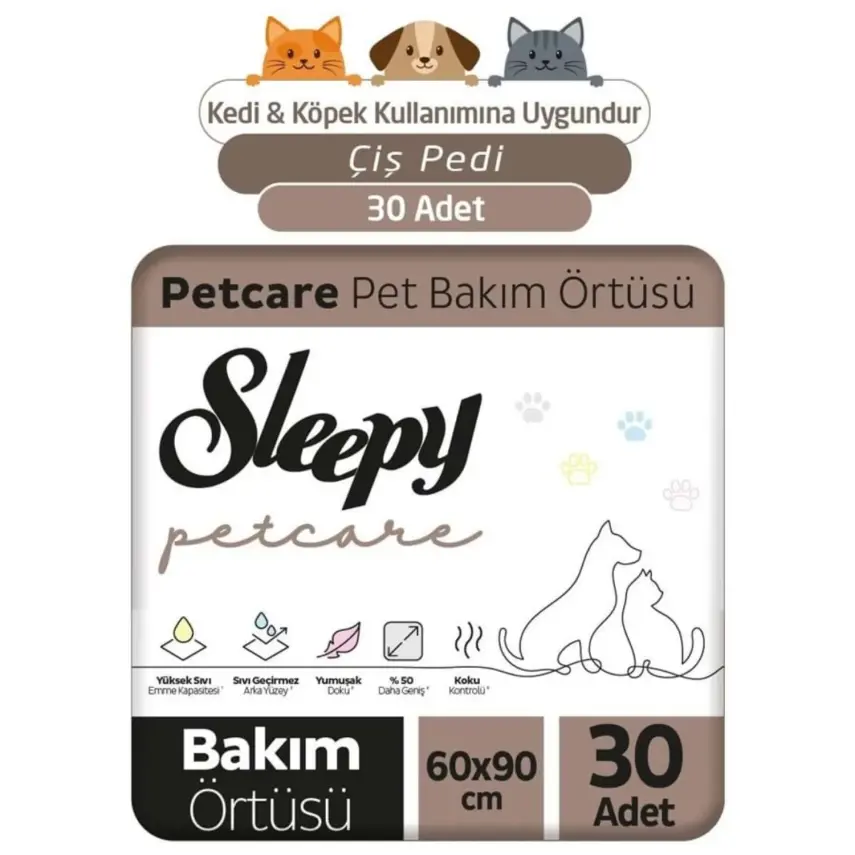 Sleepy Petcare Evcil Hayvan Bakım Örtüsü 60x90 30lu - 1