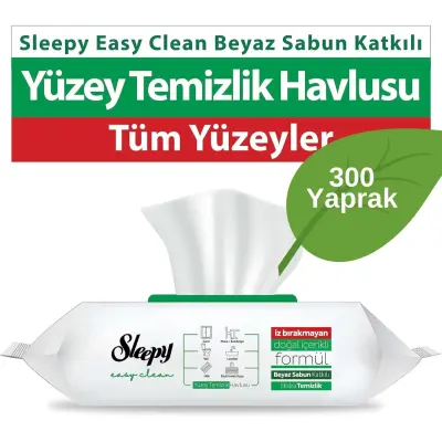 Sleepy Yüzey Temizlik Havlusu Beyaz Sabun 100lü x3 - 3