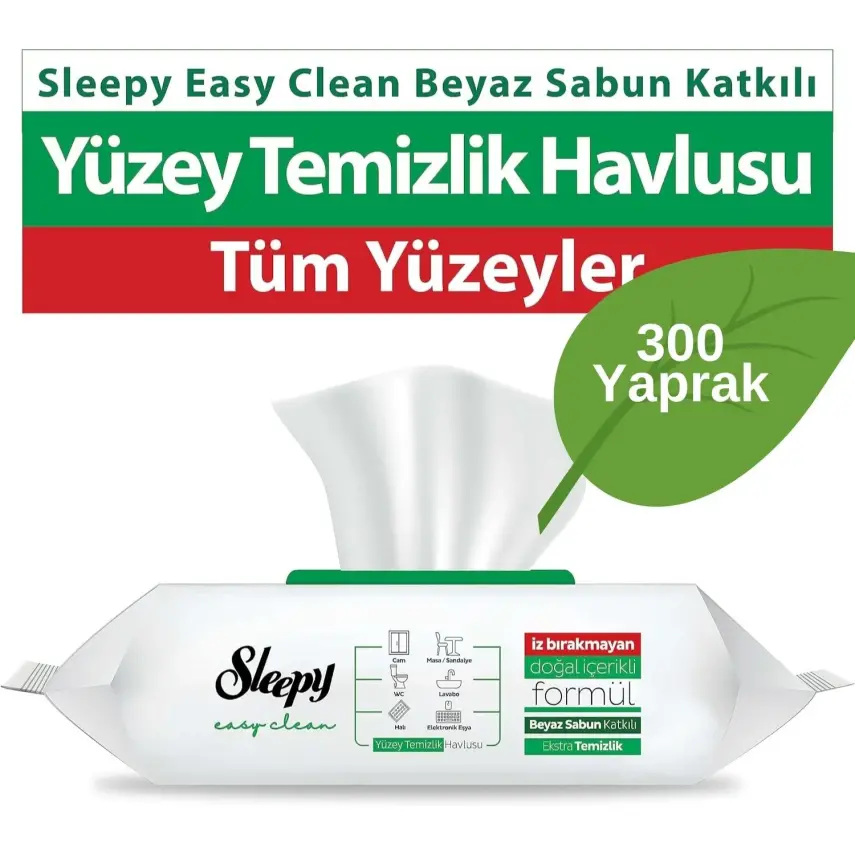 Sleepy Yüzey Temizlik Havlusu Beyaz Sabun 100lü x3 - 3
