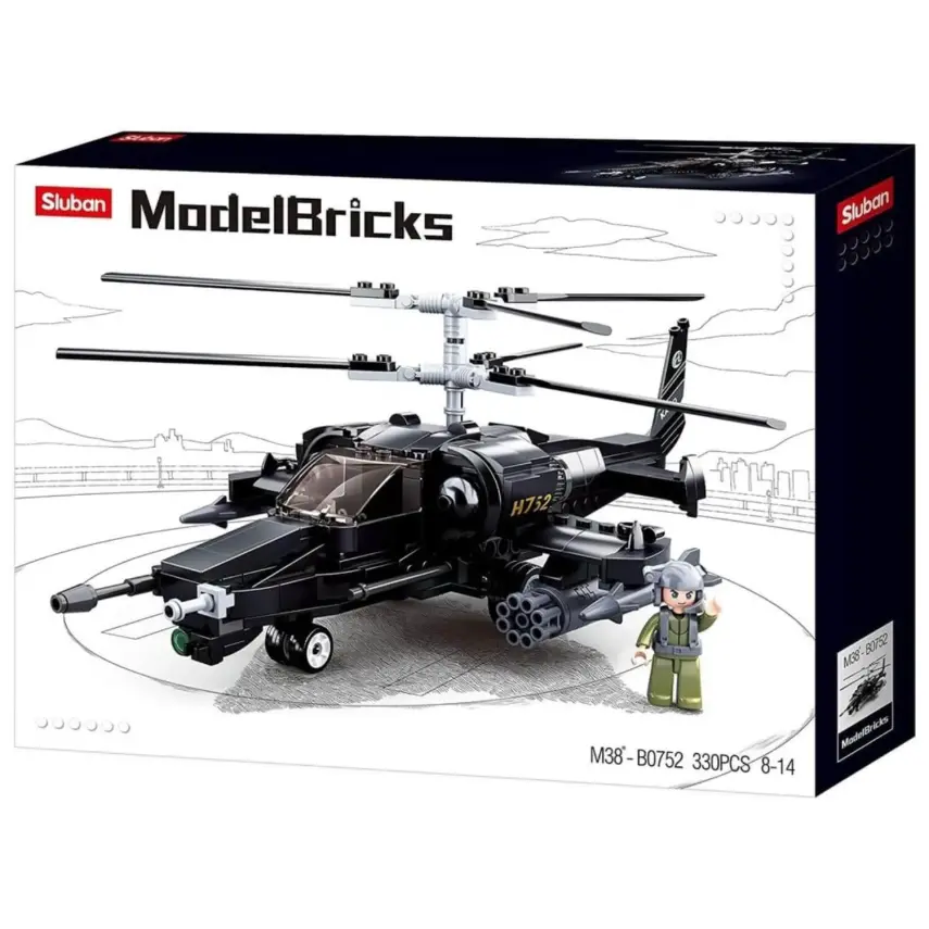 Sluban Model Bricks Siyah Köpekbalığı Helikopter 330 Parça - 2