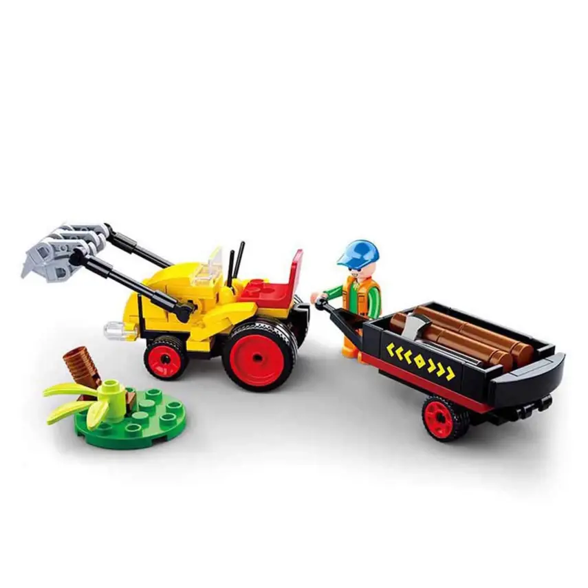 Sluban Town Traktör ve Römork 110 Parça - 2