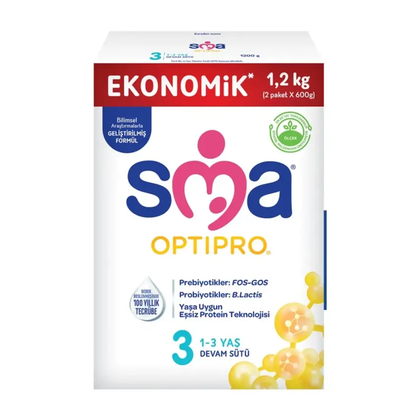 Sma OptiPro Probiyotik 3 Devam Sütü 1200 gr 1-3 Yaş - 1