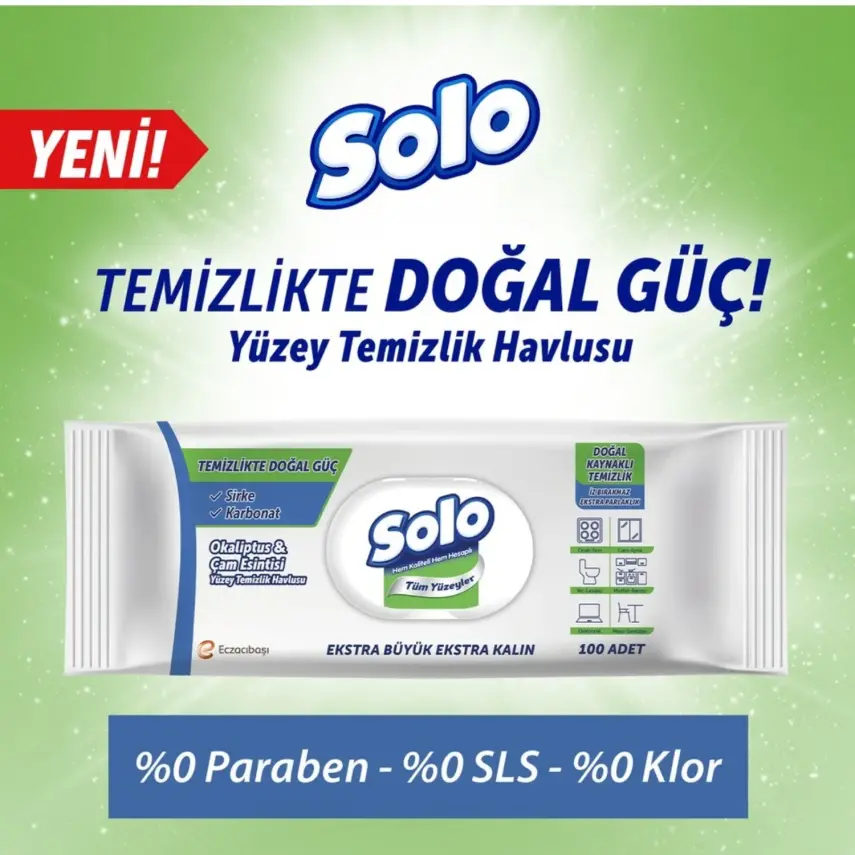 Solo XL Yüzey Temizlik Havlusu Doğal Güç Okaliptus & Çam 100lü - 5
