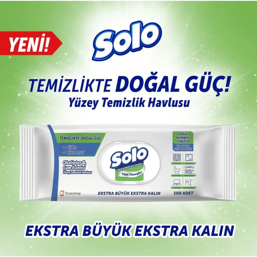 Solo XL Yüzey Temizlik Havlusu Doğal Güç Okaliptus & Çam 100lü - 7