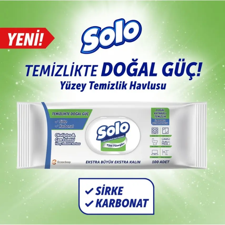 Solo XL Yüzey Temizlik Havlusu Doğal Güç Okaliptus & Çam 100lü - 11