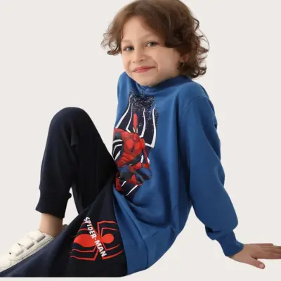 Spider-Man Erkek Eşofman Takımı Saks - 3