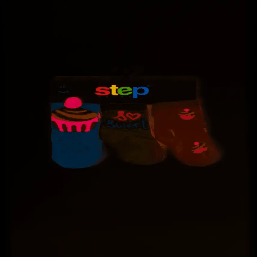 Step Çorap Soket 3lü 3D Cupcake - 2