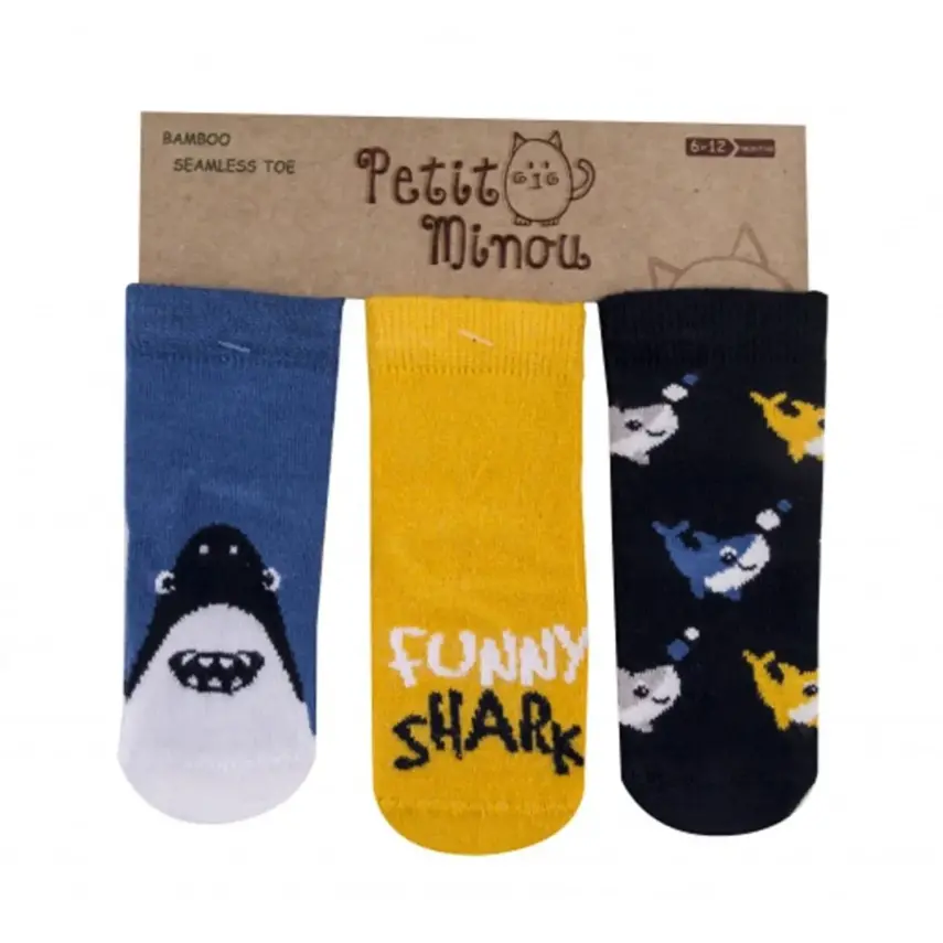 Step Çorap Soket 3lü Cute Shark - 1