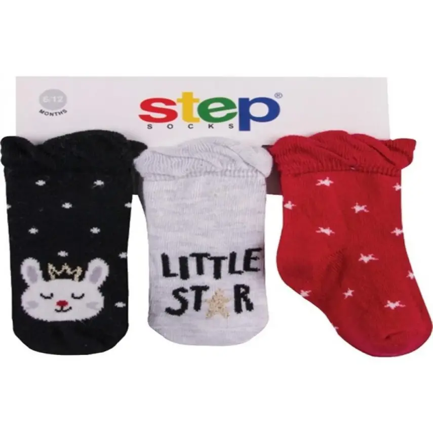 Step Çorap Soket 3lü Simli Little Star - 1