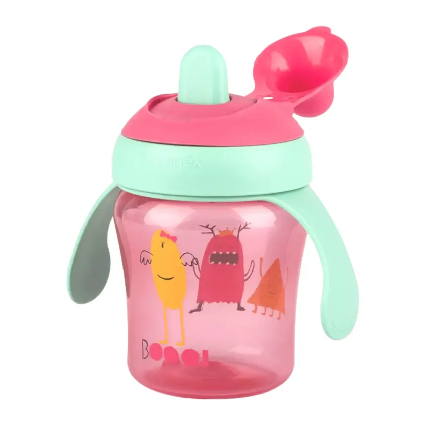 Suavinex Damla Akıtmaz Eğitim Bardağı 200 ml 4+ Ay Booo Pembe - 2