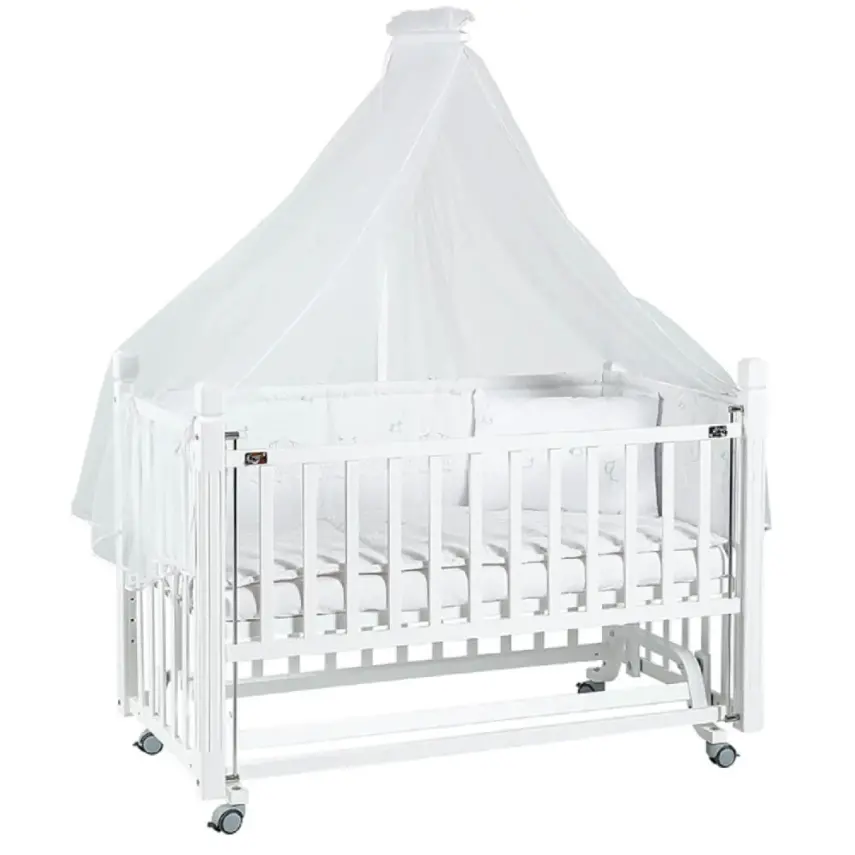 Tahterevalli Cuppa Beşik 60x120 cm Beyaz ve Beyaz Uyku Seti - 4