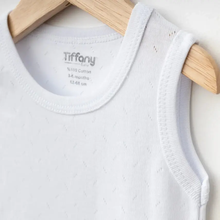 Tiffany Atlet Body %100 Pamuklu Çıtçıtlı Basic 3'lü Set Body Zıbın Beyaz Unisex Bebek - 2