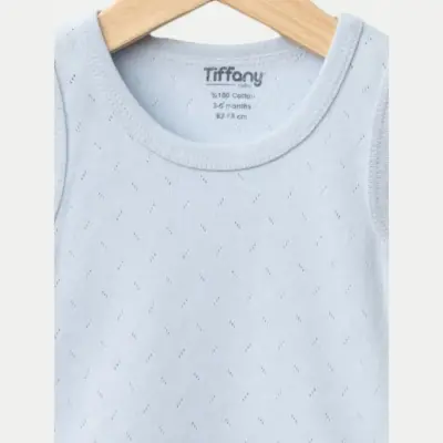 Tiffany Atlet Body %100 Pamuklu Çıtçıtlı Basic 3'lü Set Body Zıbın Mavi Erkek Bebek - 2