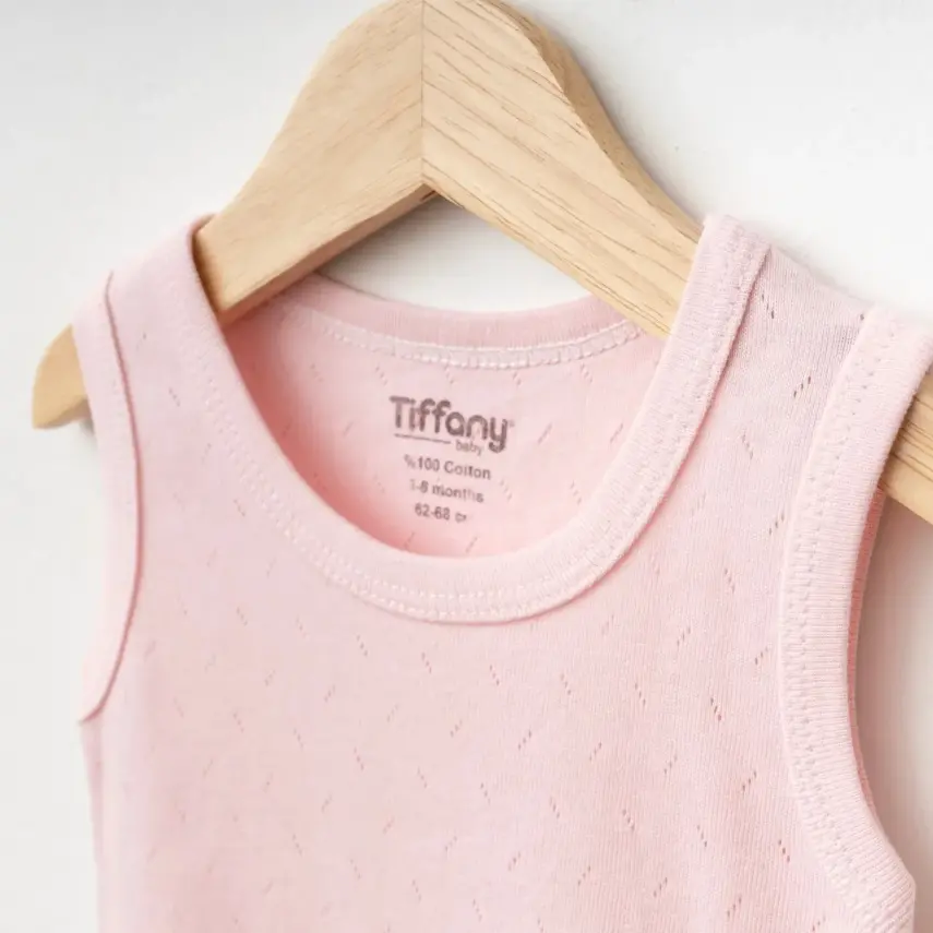 Tiffany Atlet Body %100 Pamuklu Çıtçıtlı Basic 3'lü Set Body Zıbın Pembe Kız Bebek - 4