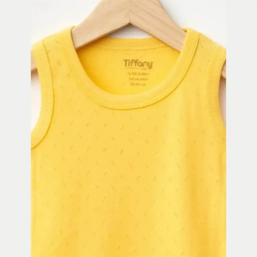 Tiffany Atlet Body %100 Pamuklu Çıtçıtlı Basic 3'lü Set Body Zıbın Sarı Unisex Bebek - 2