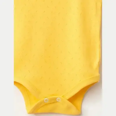 Tiffany Atlet Body %100 Pamuklu Çıtçıtlı Basic 3'lü Set Body Zıbın Sarı Unisex Bebek - 3