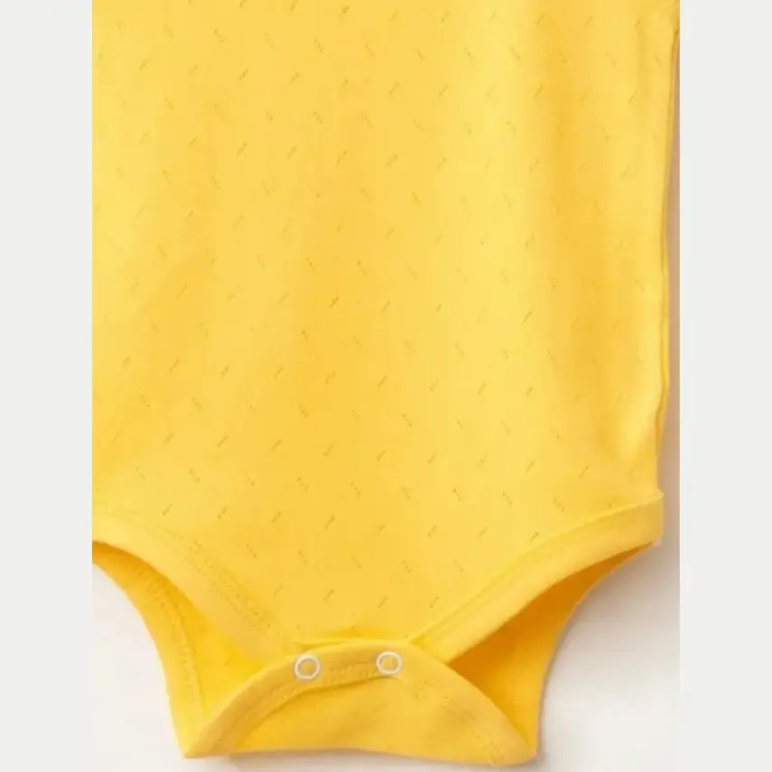 Tiffany Atlet Body %100 Pamuklu Çıtçıtlı Basic 3'lü Set Body Zıbın Sarı Unisex Bebek - 3
